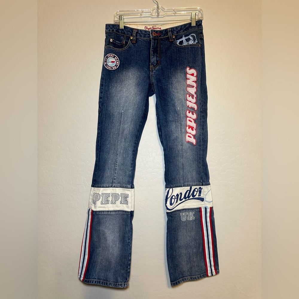 Pepe Jeans Blue Flare Wide Leg with Sporty Stripes